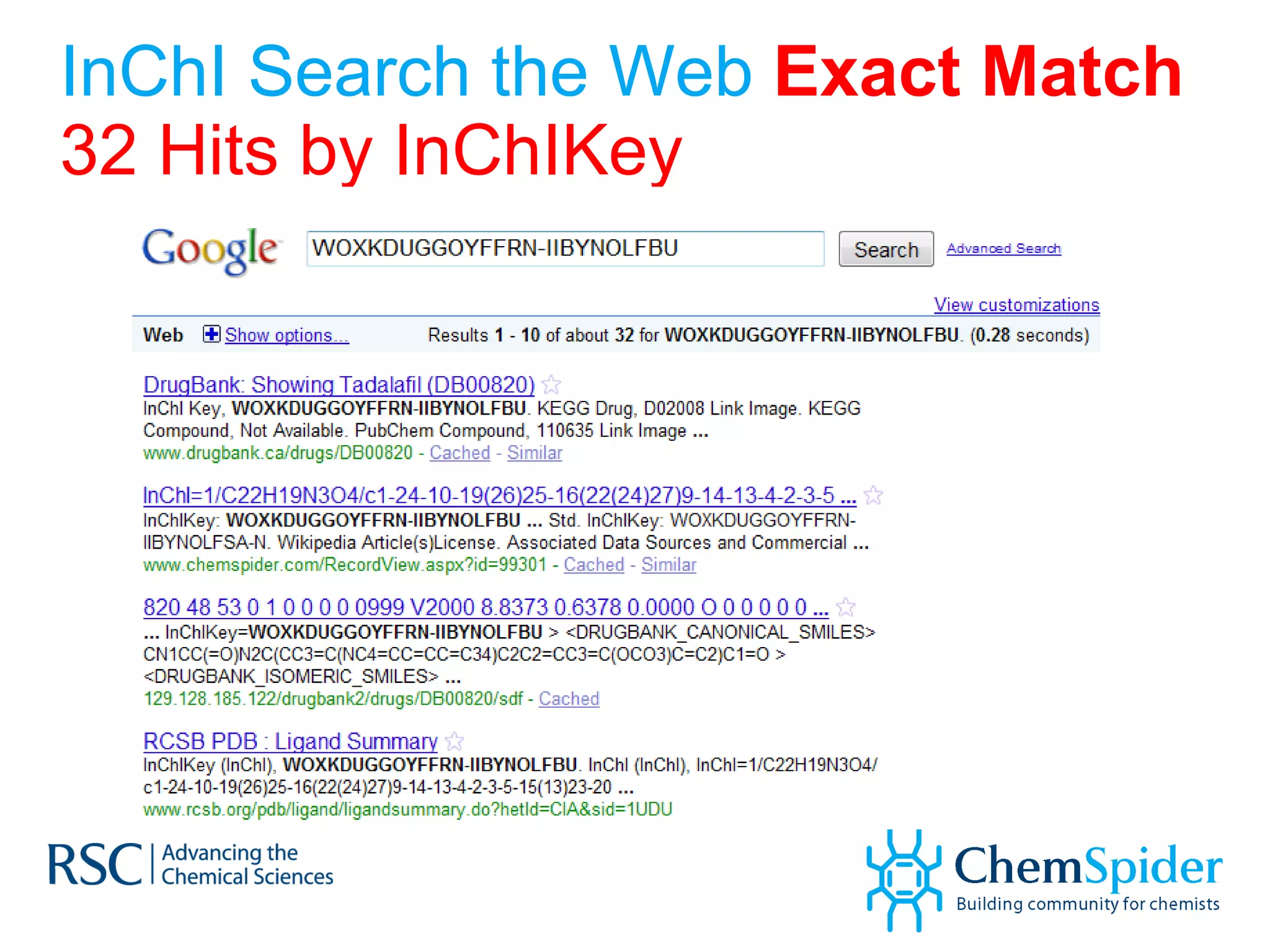InChI Search the Web  Exact Match 32 Hits by InChIKey 