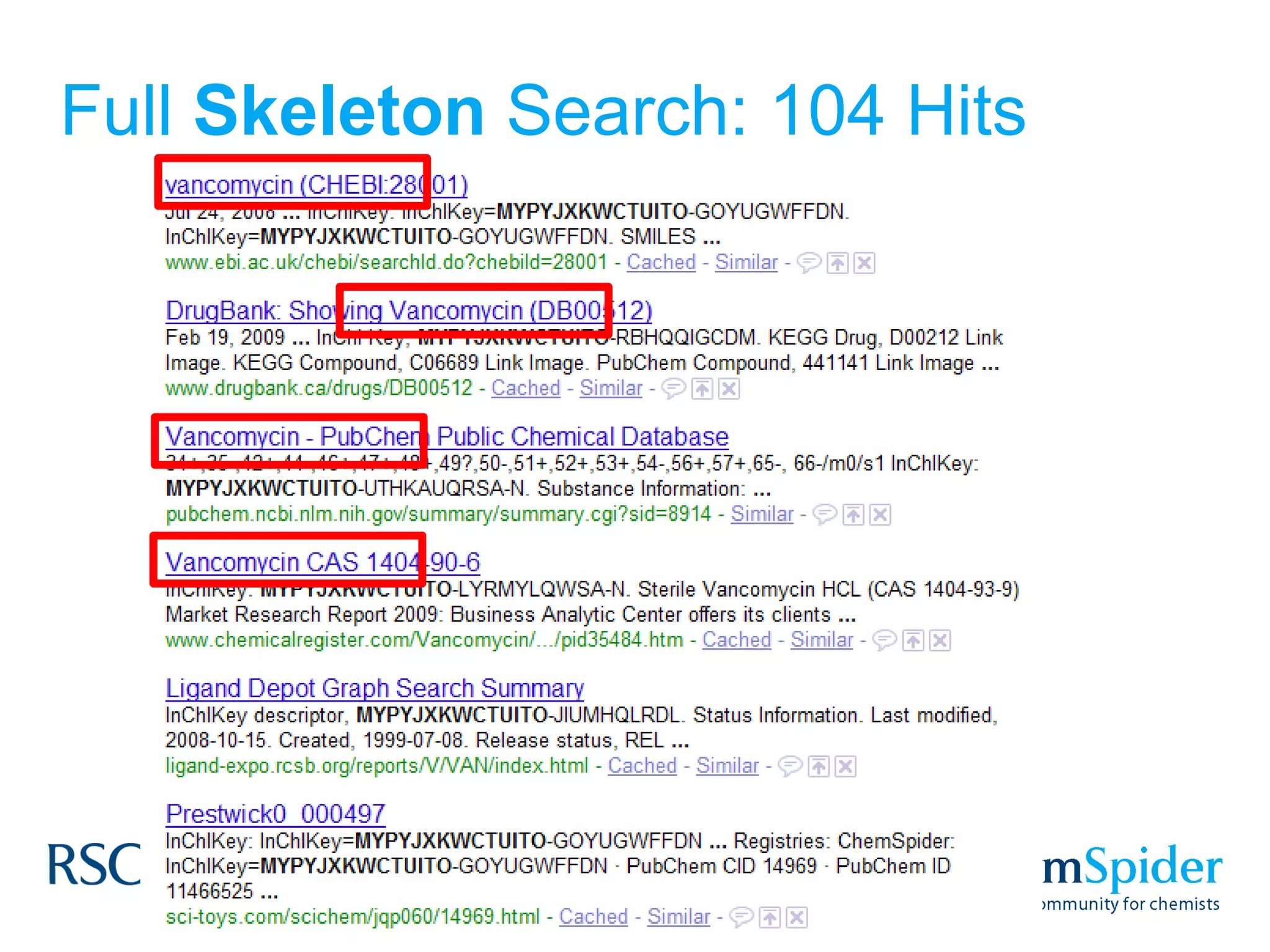 Full  Skeleton  Search: 104 Hits 