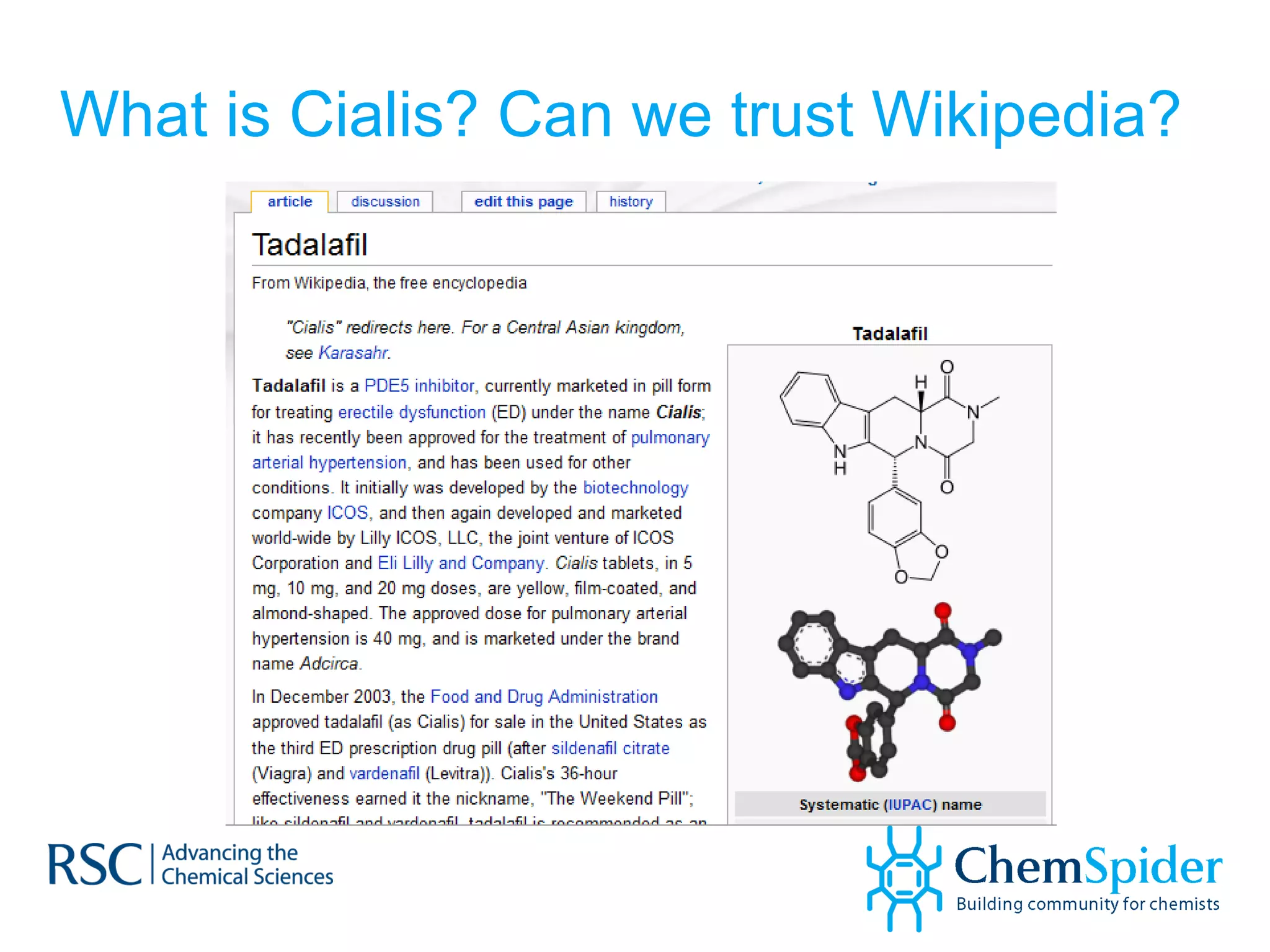 What is Cialis? Can we trust Wikipedia? 