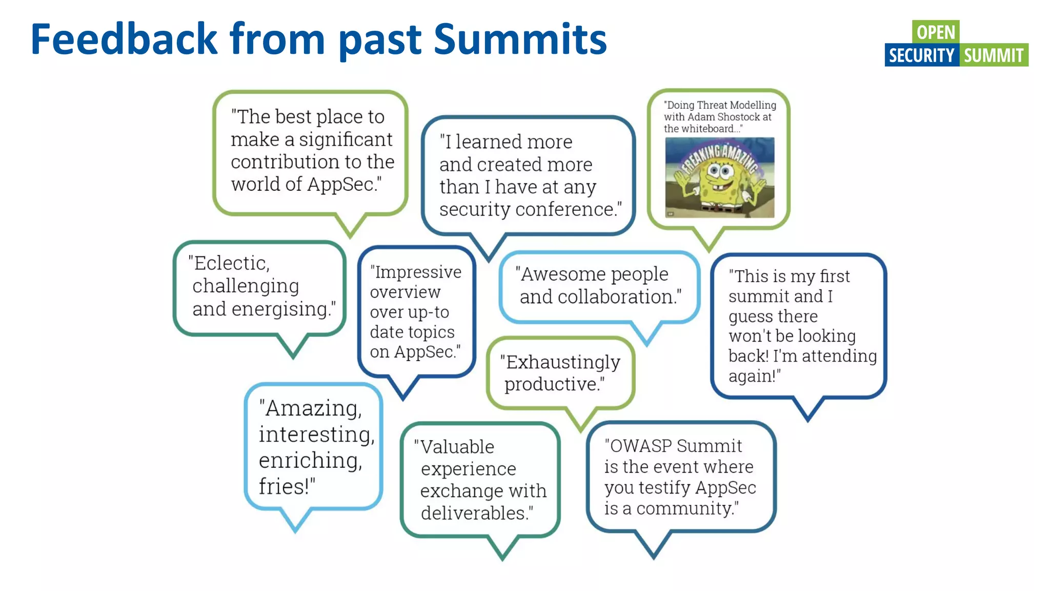 Feedback from past Summits
 