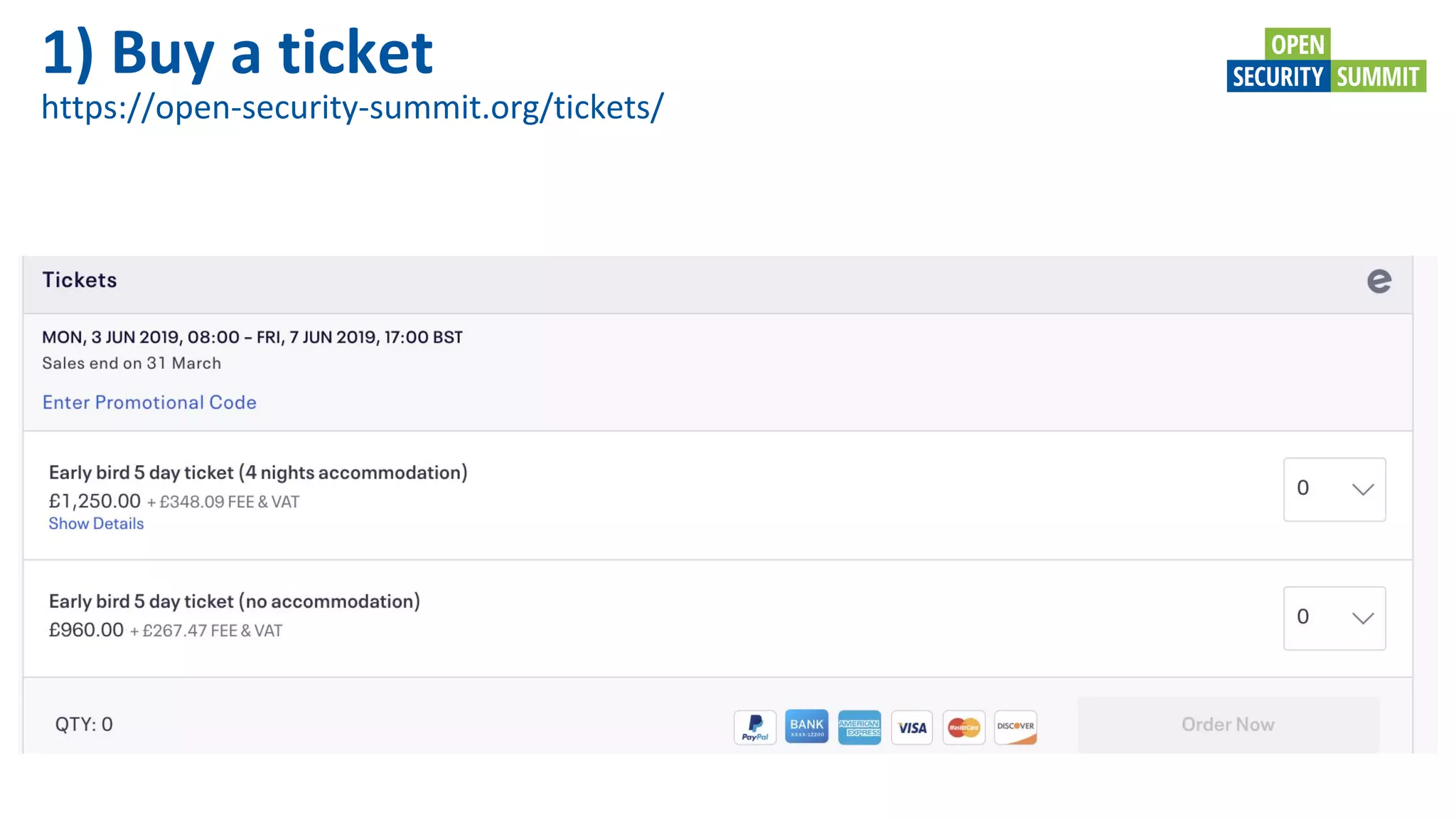 1) Buy a ticket
https://open-security-summit.org/tickets/
 