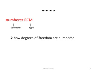 ……….
numberer RCM
how degrees-of-freedom are numbered
Dhanaji Chavan 35
command type
 