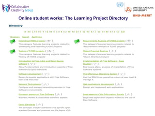 Online student works: The Learning Project Directory
 