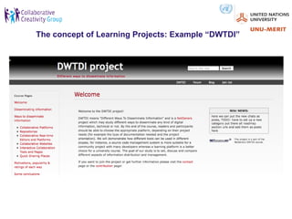 The concept of Learning Projects: Example “DWTDI”
 
