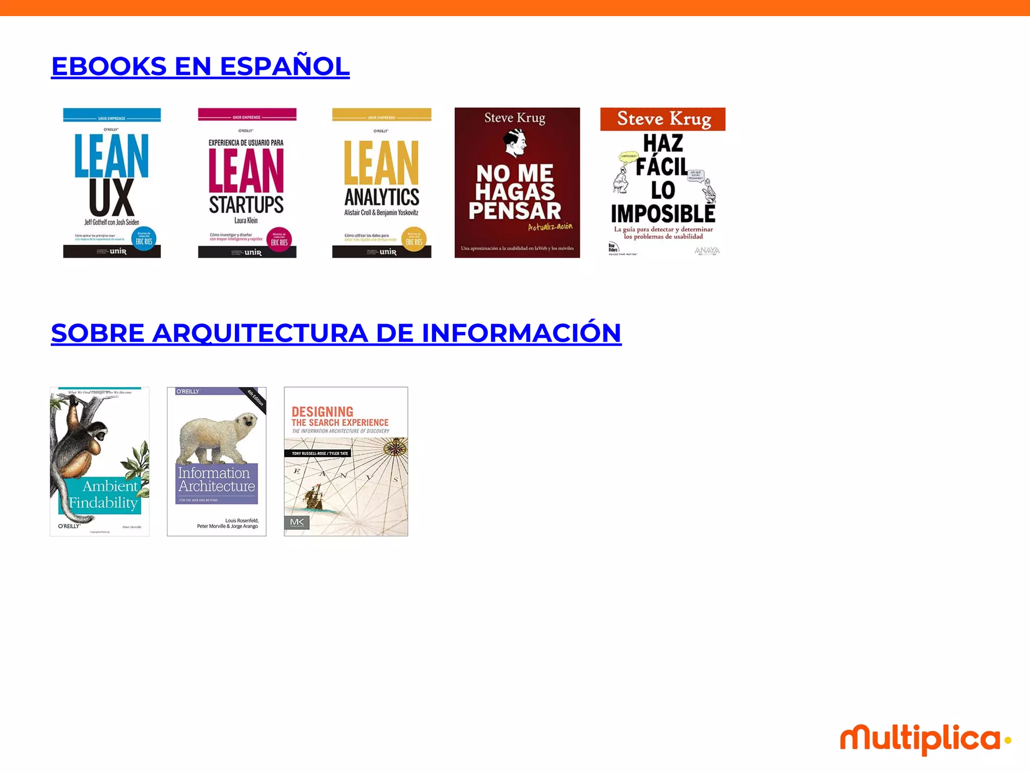 EBOOKS EN ESPAÑOL
SOBRE ARQUITECTURA DE INFORMACIÓN
 