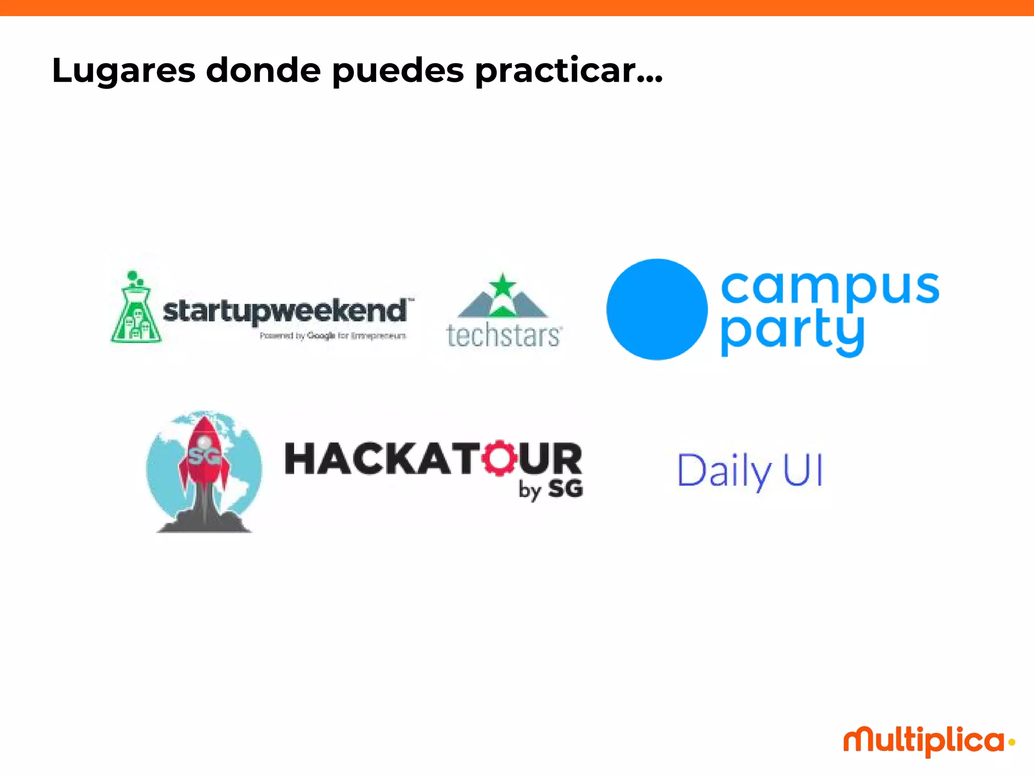 Lugares donde puedes practicar...
 