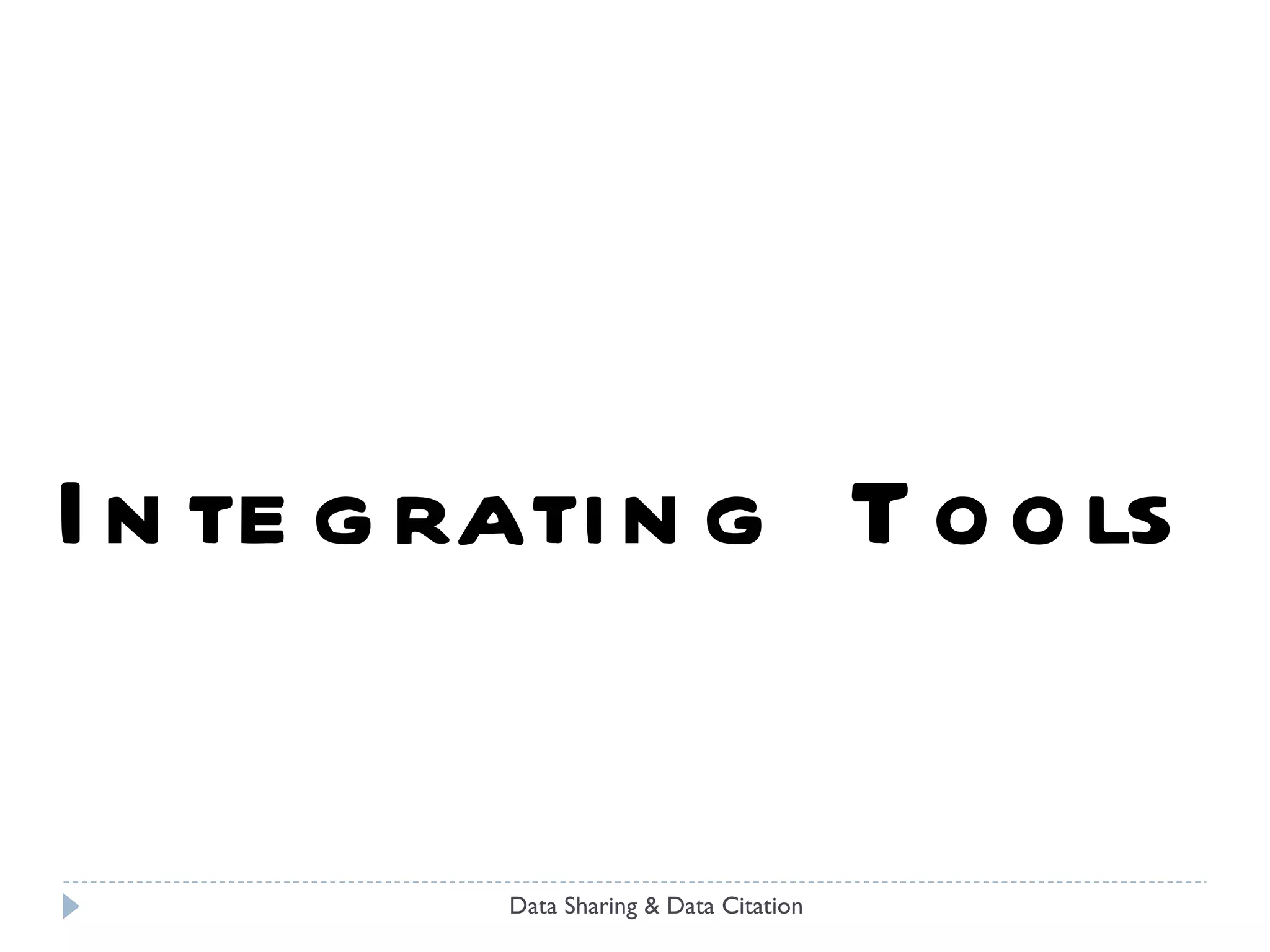 Data Management - Goals Data Sharing & Data Citation 