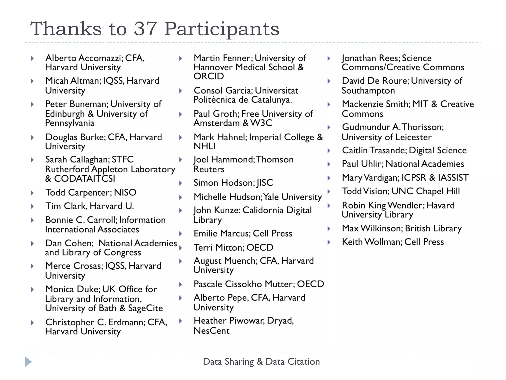 What is a citation? Data Sharing & Data Citation 