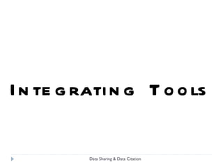 Data Management - Goals Data Sharing & Data Citation 