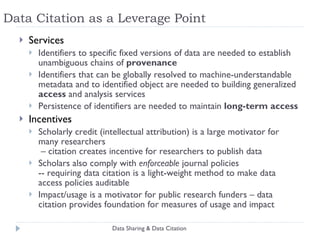 Data Sharing & Data Citation Common Principles 
