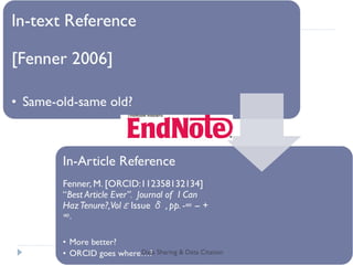Workflow Data Sharing & Data Citation 