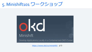 5. Minishift101 ワークショップ
https://www.okd.io/minishift/ より
 