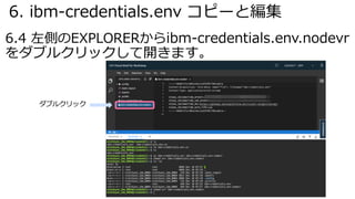 6. ibm-credentials.env コピーと編集
6.4 左側のEXPLORERからibm-credentials.env.nodevr
をダブルクリックして開きます。
ダブルクリック
 