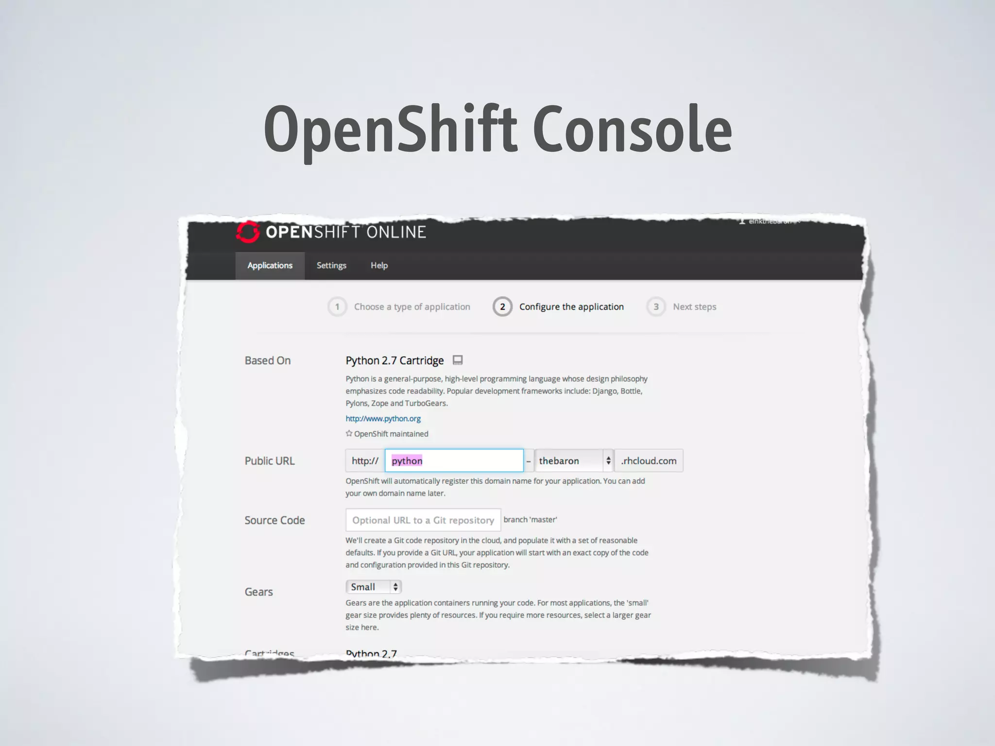 OpenShift Console

 