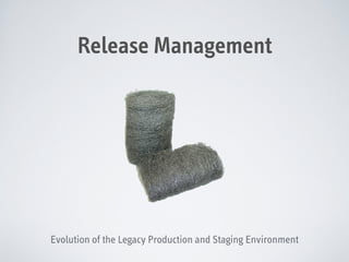 Release Management

Evolution of the Legacy Production and Staging Environment

 