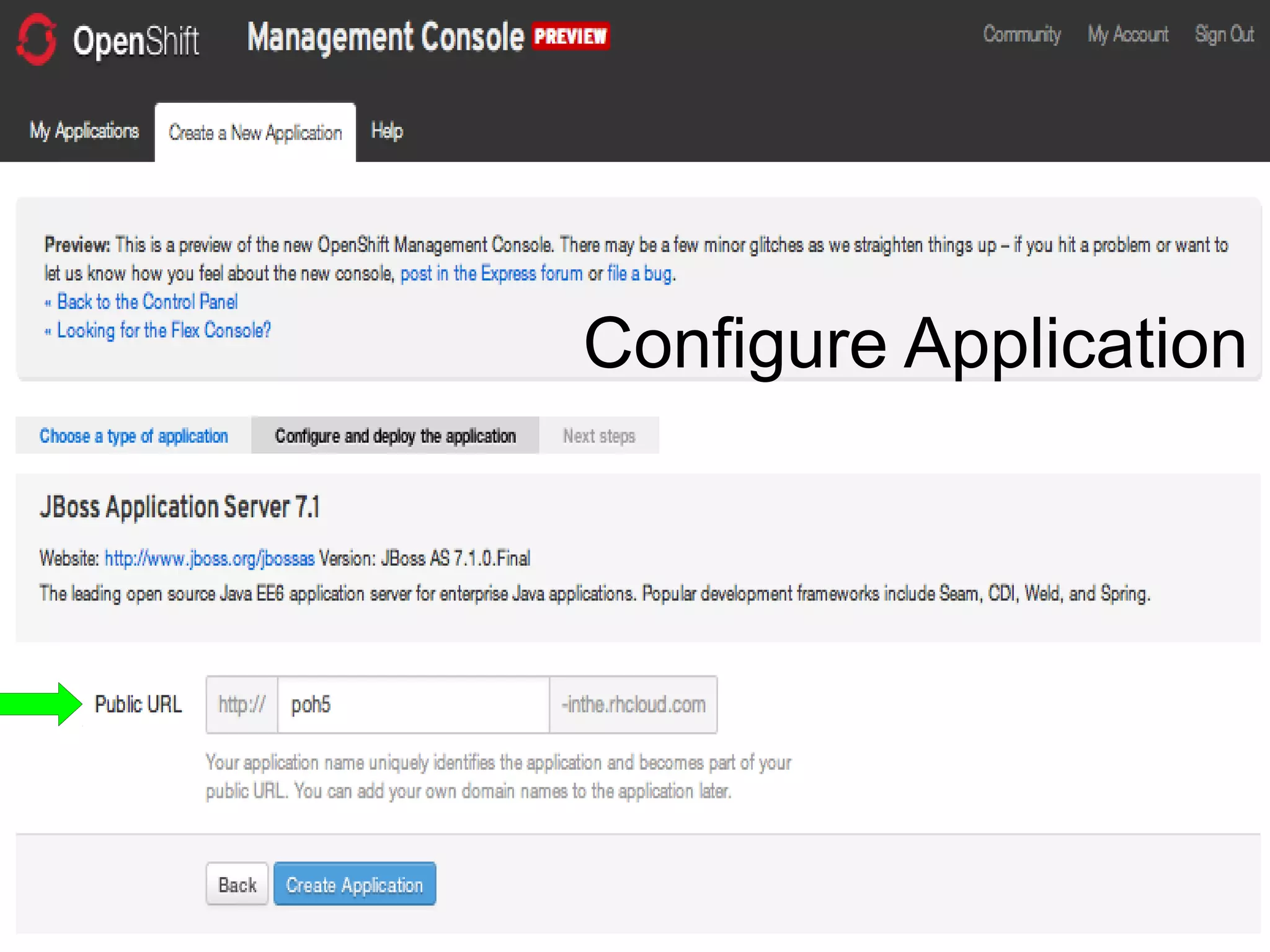 Configure Application
 