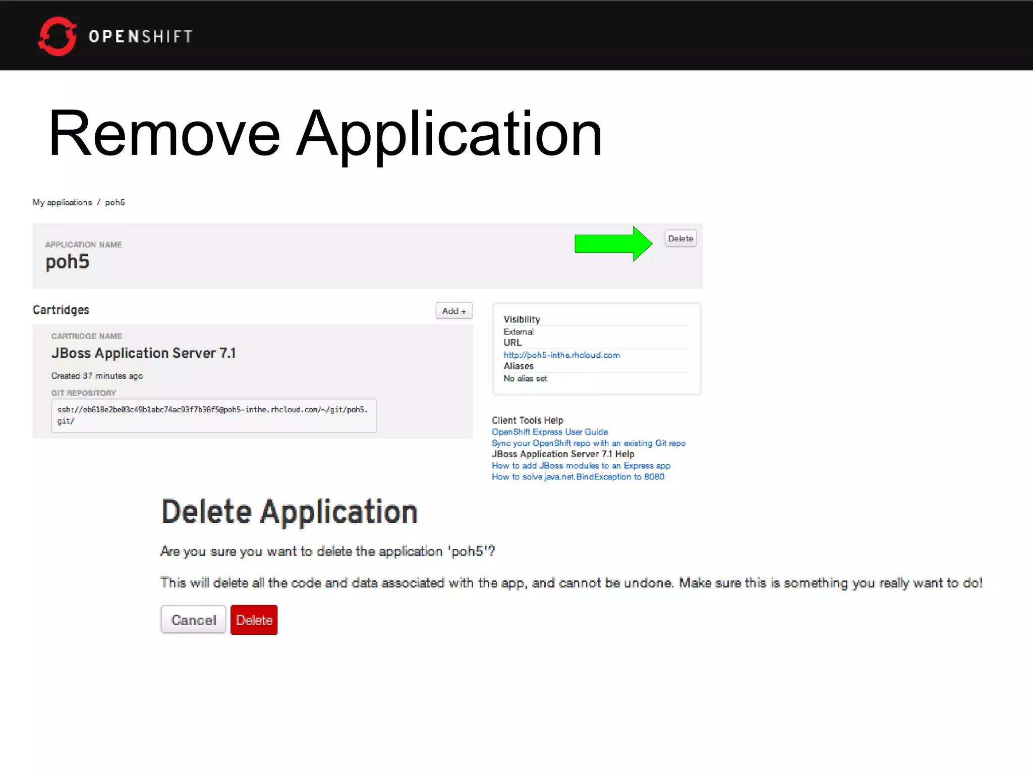 Remove Application
 