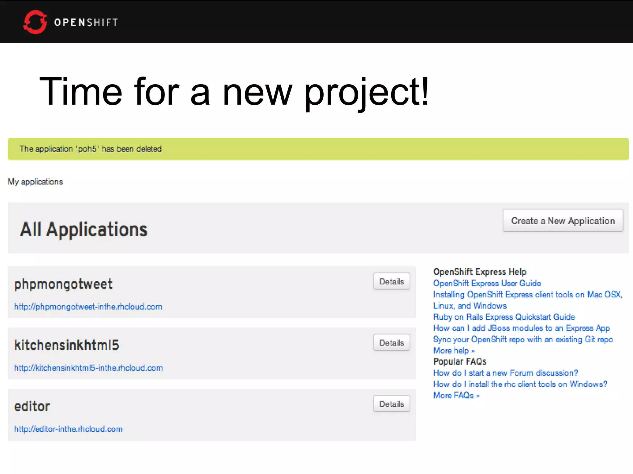 Time for a new project!
 