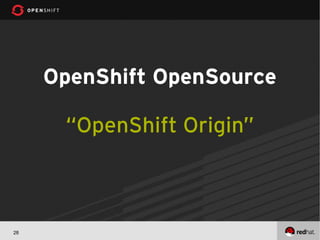 OpenShift OpenSource

      “OpenShift Origin”



28
 