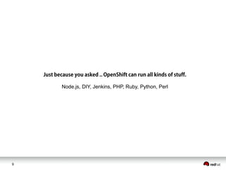 9
Node.js, DIY, Jenkins, PHP, Ruby, Python, Perl
 