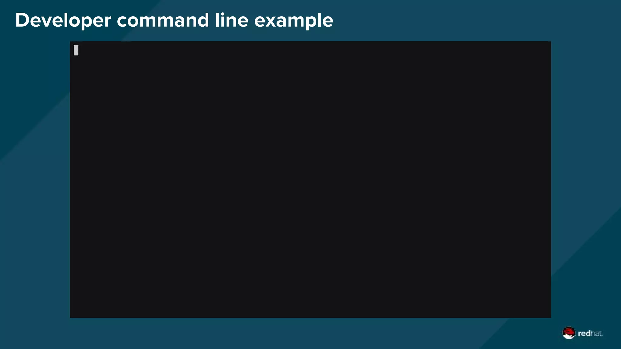 Developer command line example
 