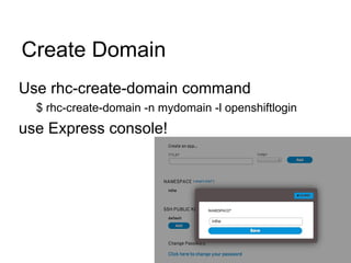 OpenShift Express Sign Up 