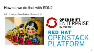 How do we do that with SDN?
Add a layer of confusion abstraction!
4
 