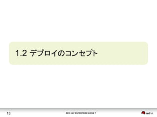 RED HAT ENTERPRISE LINUX 713
1.2 デプロイのコンセプト	
 