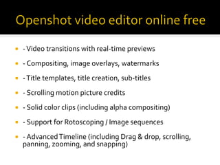Openshot video editor online free