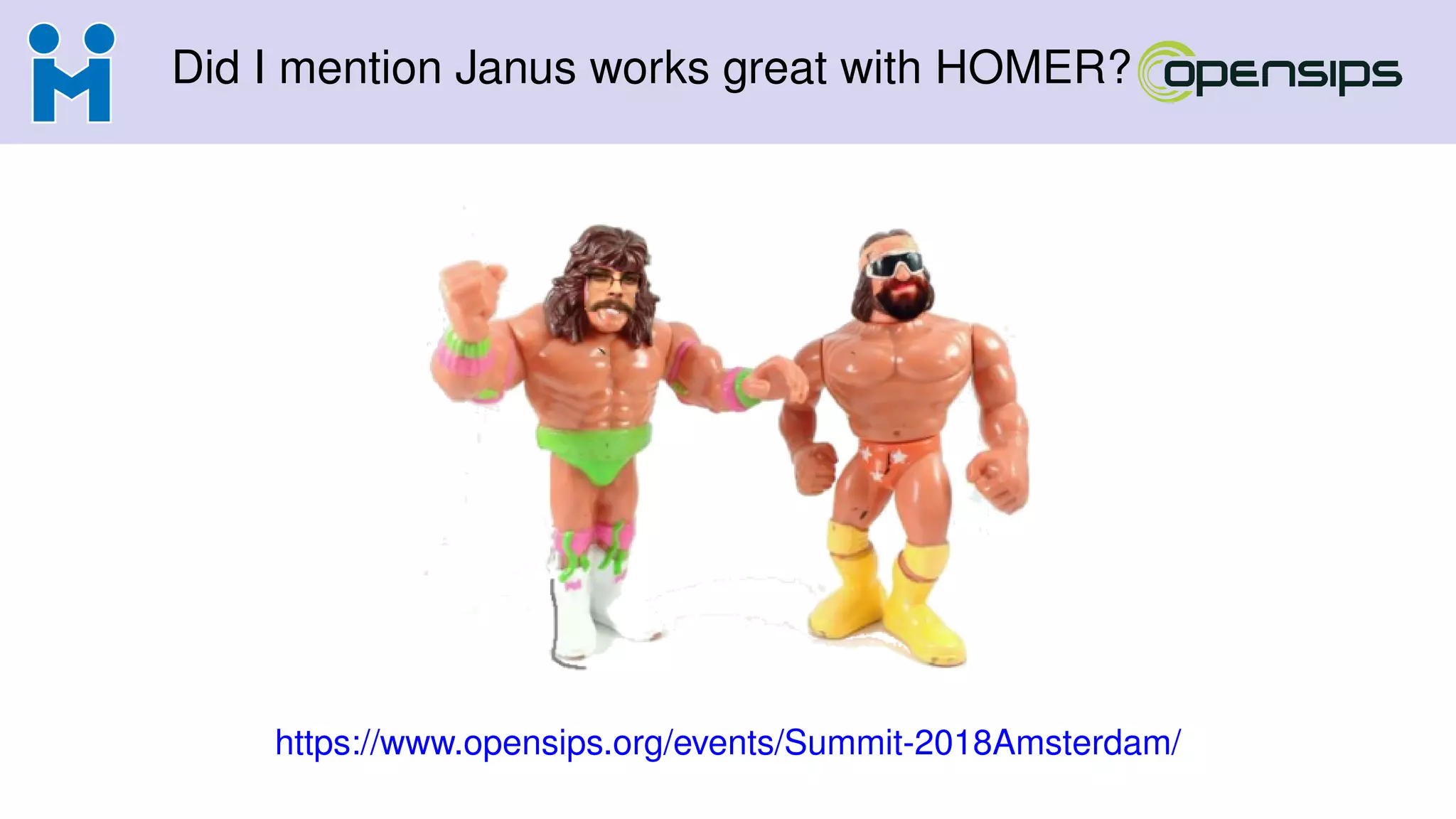 Did I mention Janus works great with HOMER?
https://www.opensips.org/events/Summit-2018Amsterdam/
 