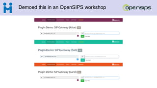 Demoed this in an OpenSIPS workshop
 