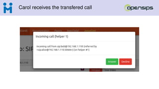 Carol receives the transfered call
 