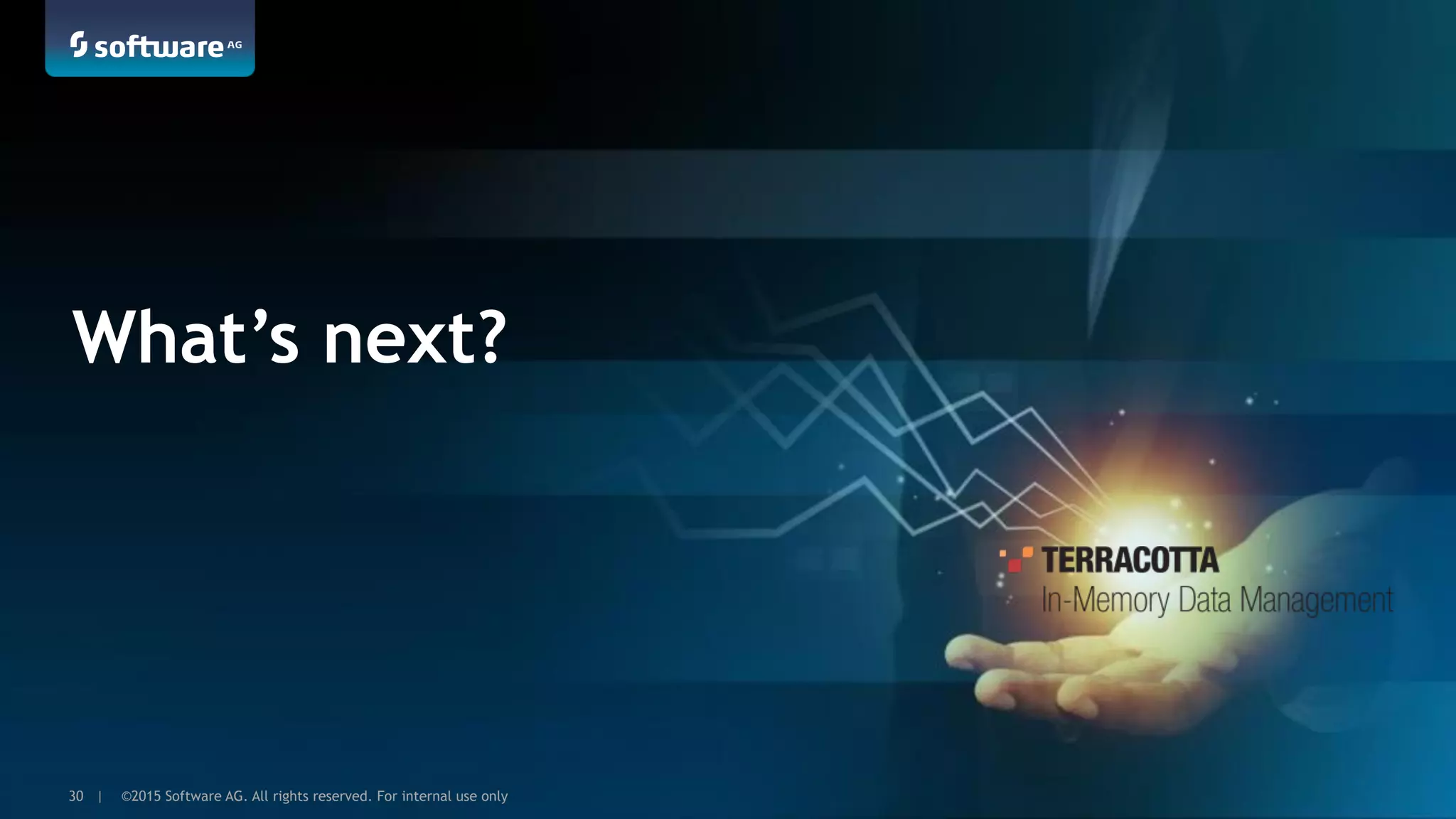 ©2015 Software AG. All rights reserved. For internal use only30 | ©2015 Software AG. All rights reserved. For internal use only30 |
What’s next?
 