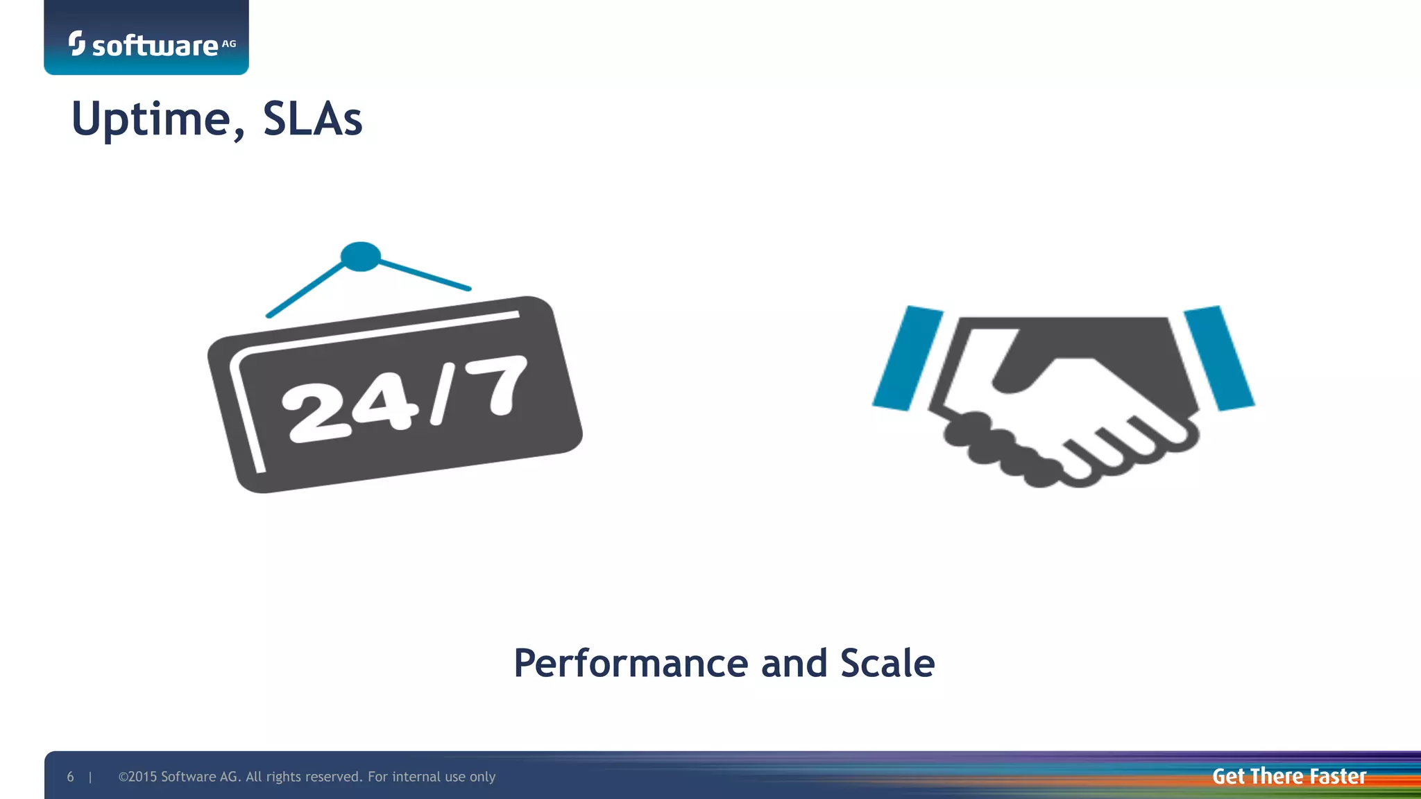 ©2015 Software AG. All rights reserved. For internal use only6 |
Uptime, SLAs
Performance and Scale
 