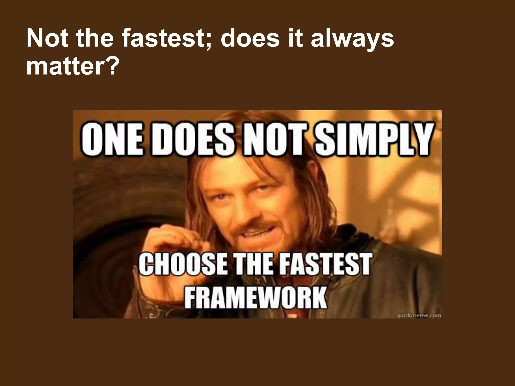 Not the fastest; does it always
matter?

 