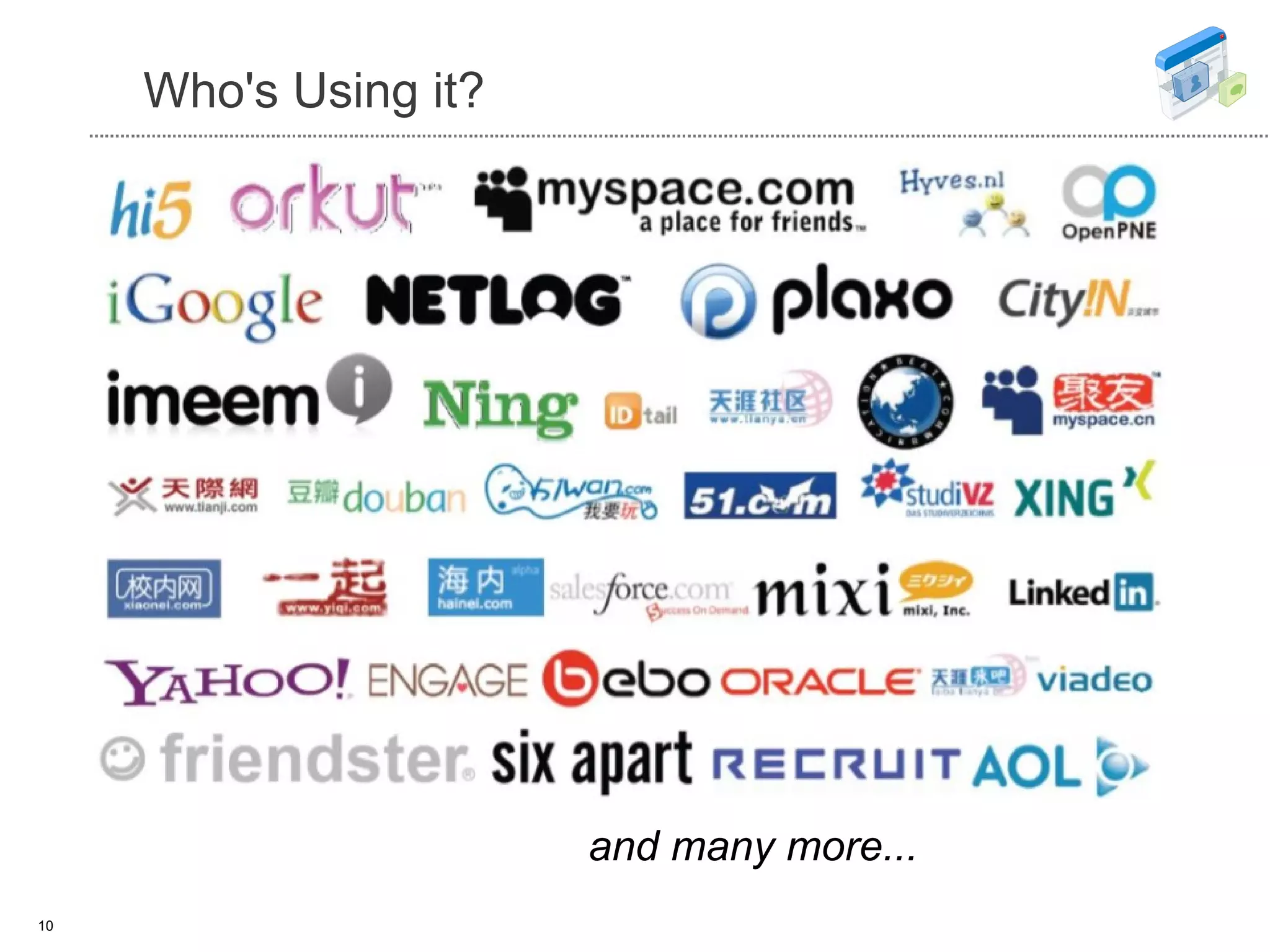 Who's Using it? and many more... 