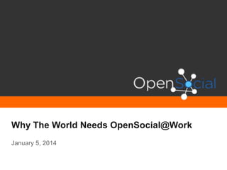 Why The World Needs OpenSocial@Work
January 5, 2014

 
