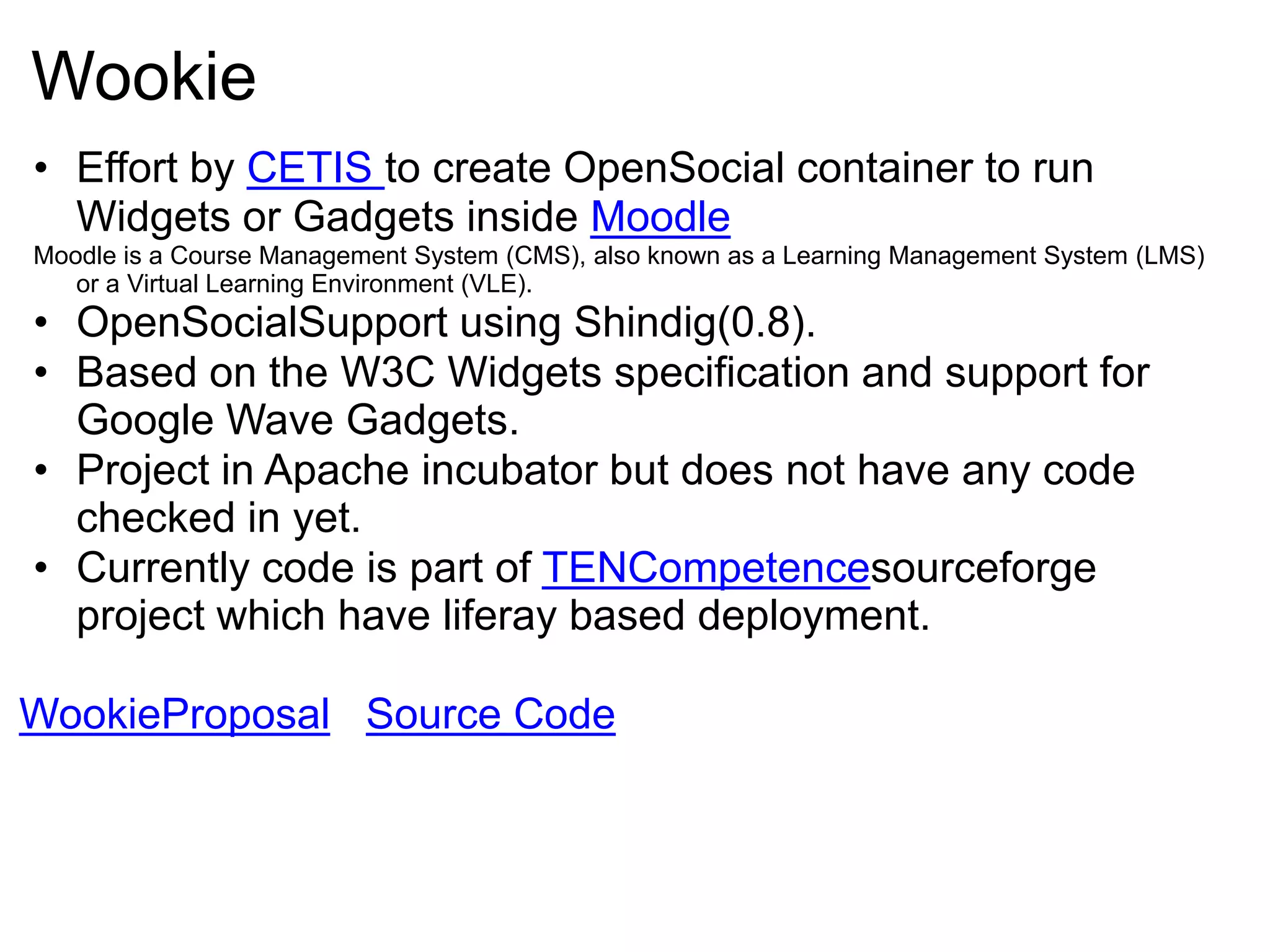 Gadgets or Widgets applications are easily portable among different environments supporting OpenSocial API's.