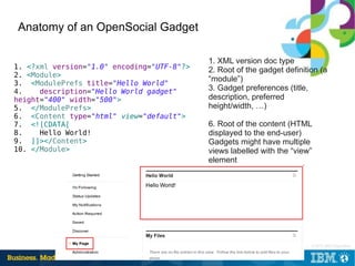 Open social gadgets in ibm connections | PDF