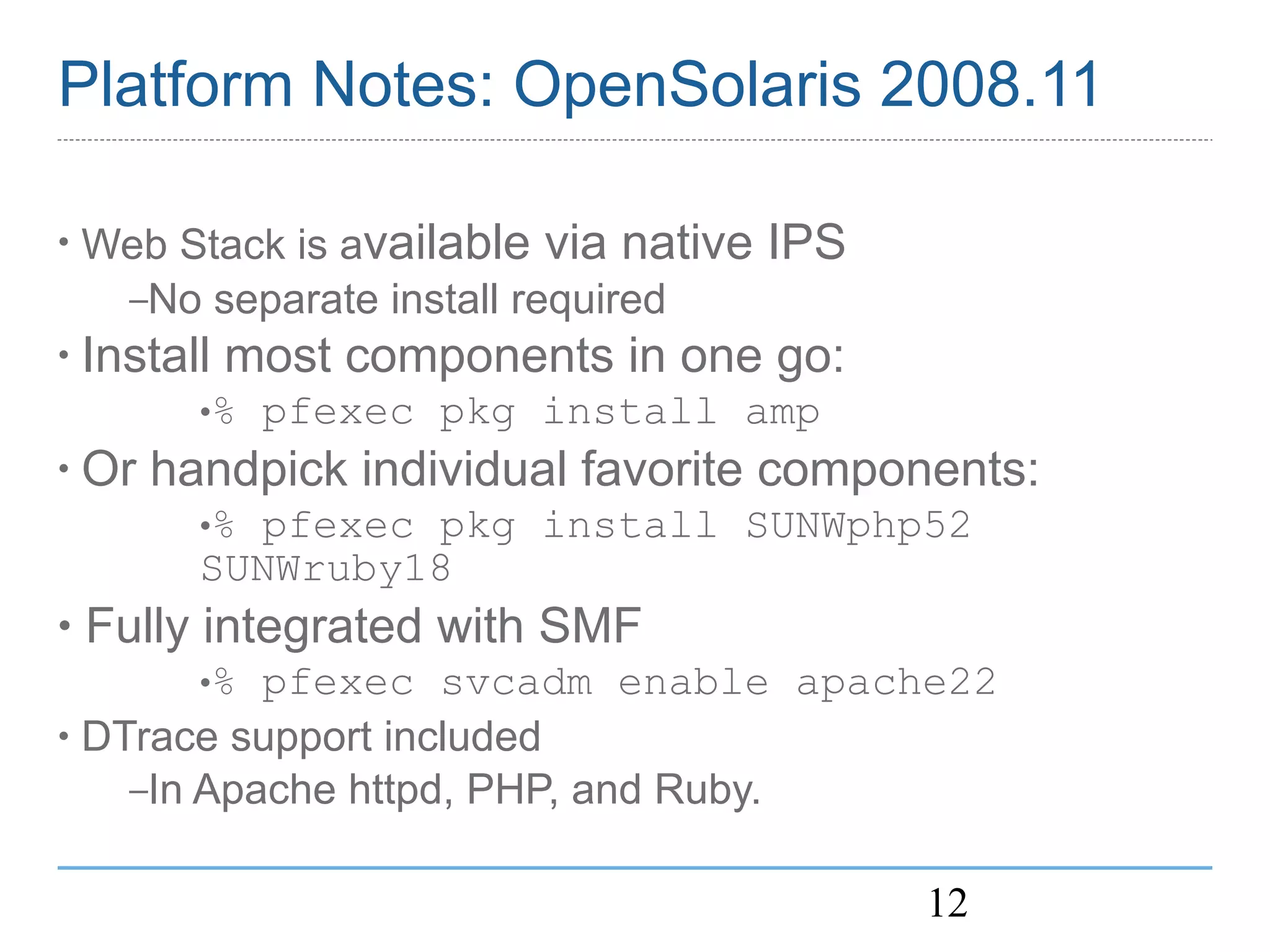 OpenSolaris Web Stack MySQL BOF