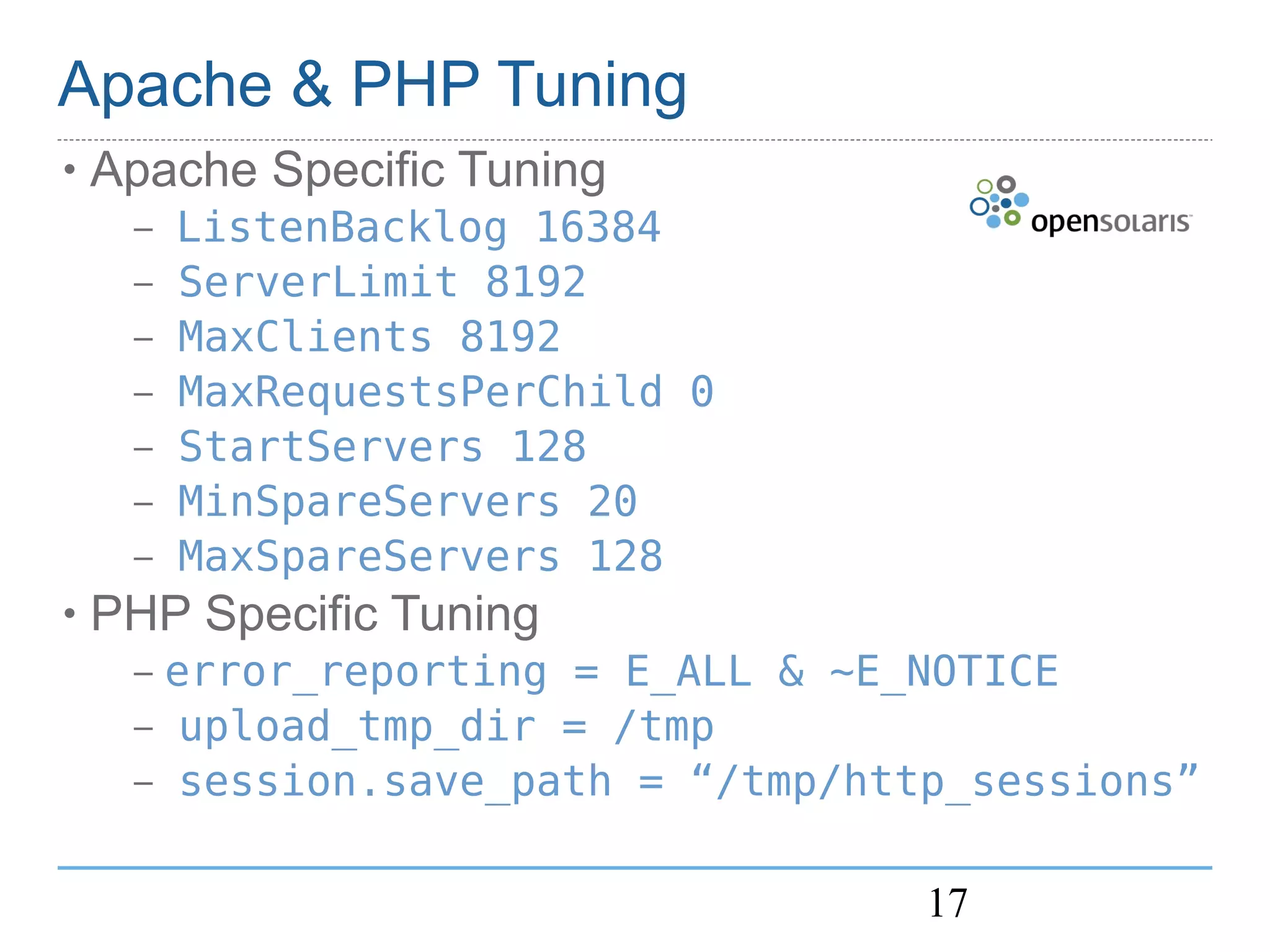 OpenSolaris Web Stack MySQL BOF