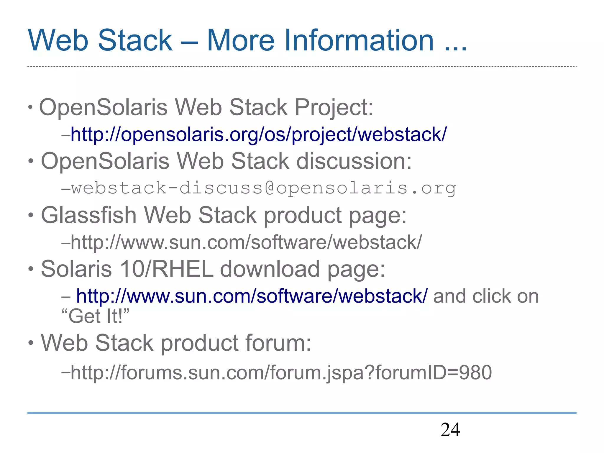OpenSolaris Web Stack MySQL BOF