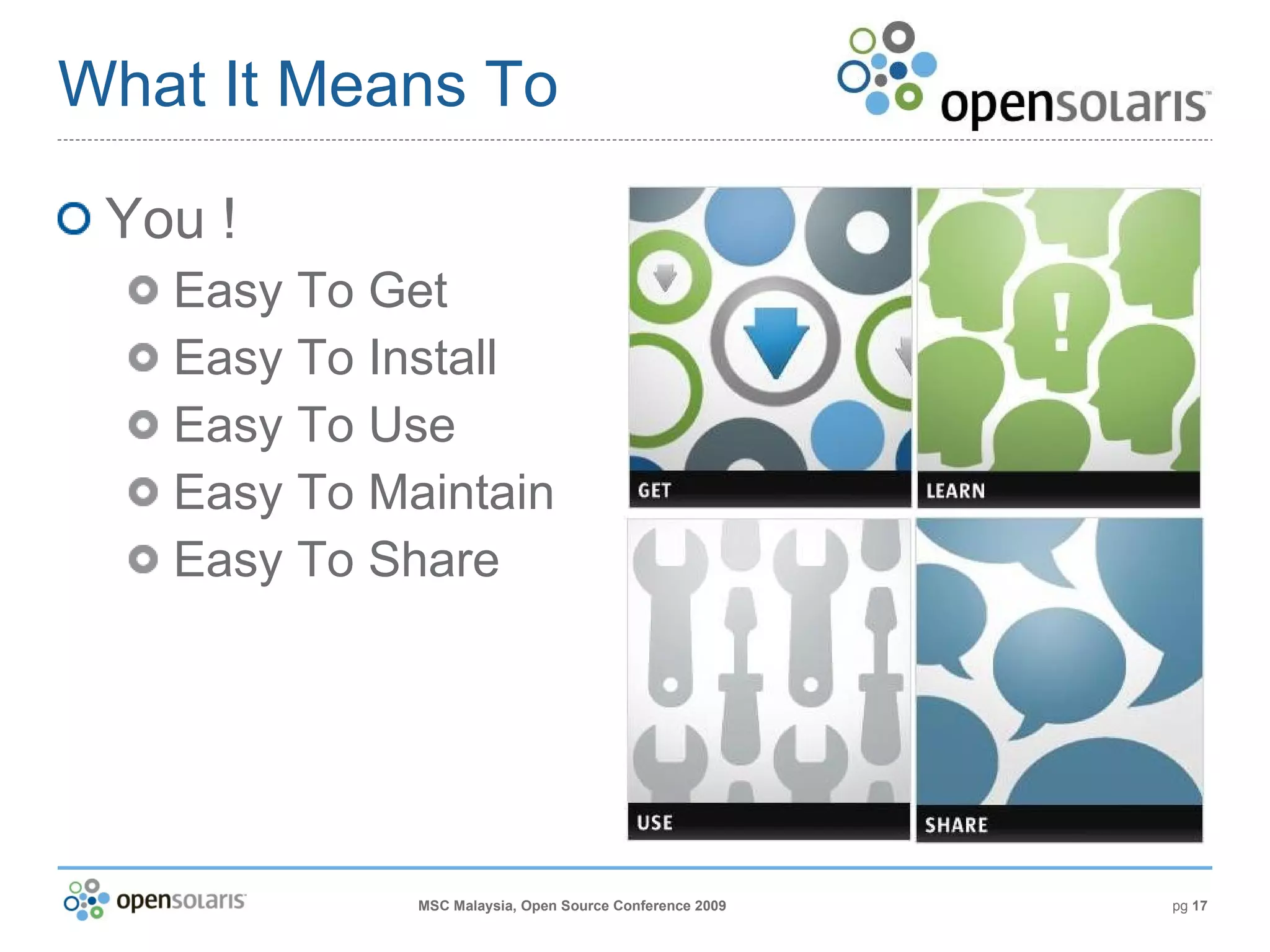 What It Means To You ! Easy To Get Easy To Install Easy To Use Easy To Maintain Easy To Share 