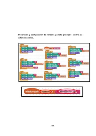 113
Declaración y configuración de variables pantalla principal – control de
automatizaciones.
 