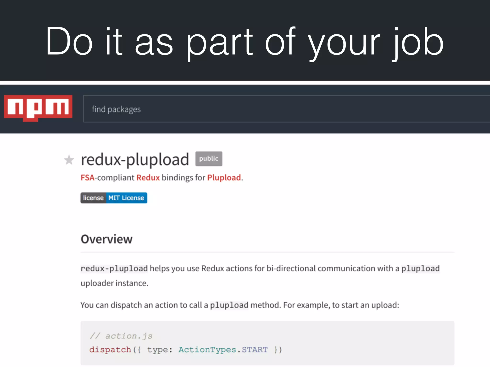 Do it as part of your job 