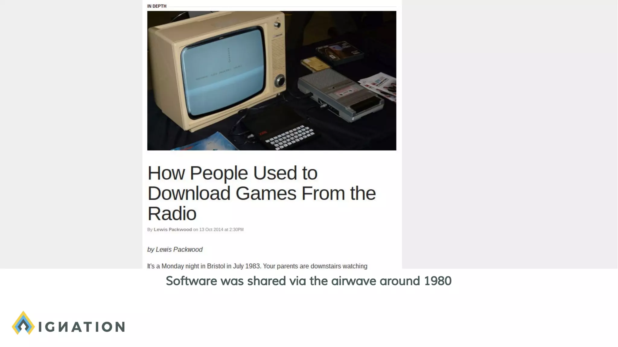Software was shared via the airwave around 1980
 