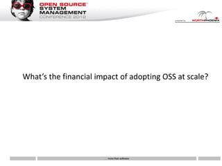 What’s the financial impact of adopting OSS at scale?




                       … more than software
 