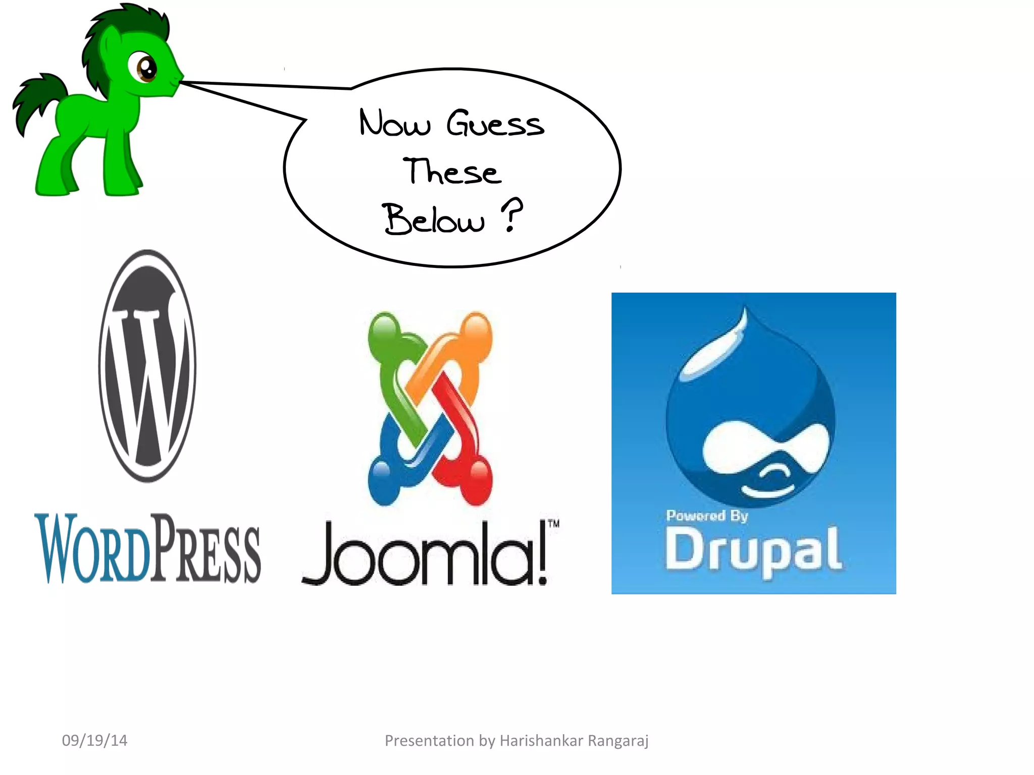 Now Guess 
These 
Below ? 
09/19/14 Presentation by Harishankar Rangaraj 
 