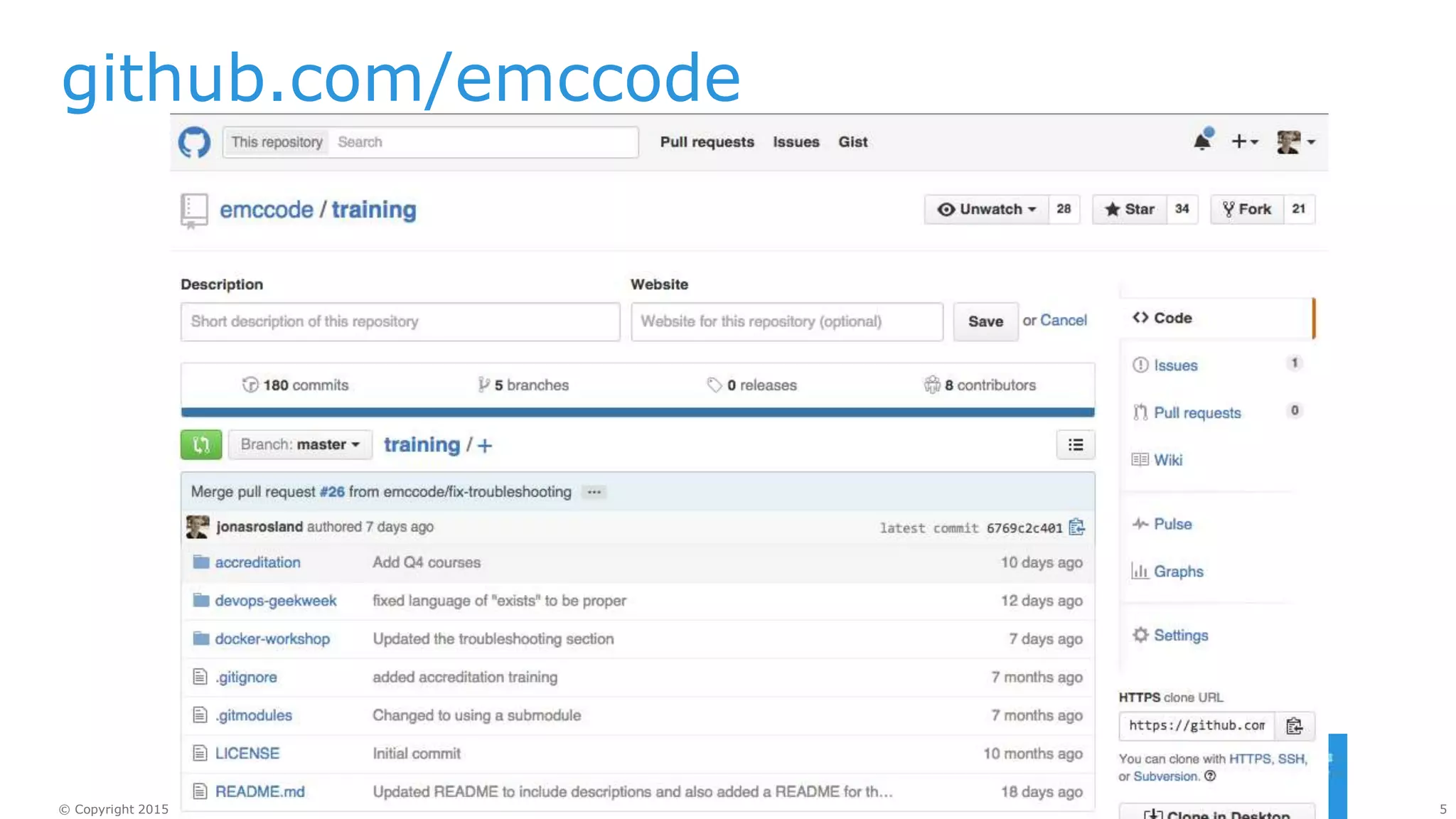 5© Copyright 2015 EMC Corporation. All rights reserved.
github.com/emccode
 
