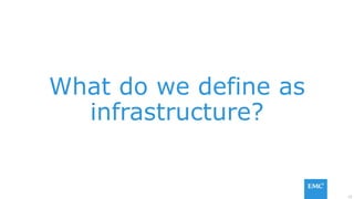 12
What do we define as
infrastructure?
 
